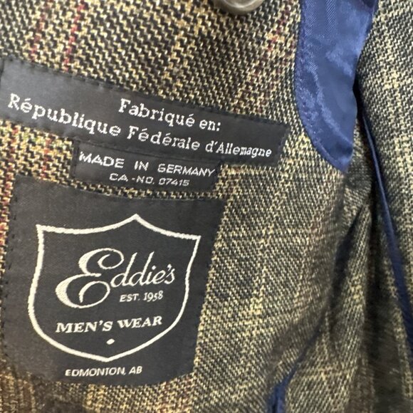 Bugatti Made In Germany Wool Plaid Casual Blazer Brown Tan Check Men 40 - Picture 9 of 11